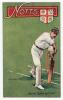 &lsquo;John Gunn Batting&rsquo;. Early colour postcard with an illustration of Gunn depicted in batting pose on a green background, with decorative &lsquo;Notts&rsquo; title and emblem to side. Dainty series. Postally unused. Good condition. Rare.