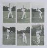 &lsquo;Famous Batsmen. In the Open&rsquo; series no. 6450, first published by Raphael Tuck & Son in 1907. Set of six colour postcards of batsman being Jessop, Ranjitsinhji, W.G. Grace, Hayward, Fry and Jackson. Each card with title to lower border. Good condition