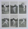 &lsquo;Famous Bowlers. In the Open&rsquo; series no. 6451, first published by Raphael Tuck & Son in 1907. Set of six colour postcards of bowlers being Rhodes, Trott, Blythe, Fielder, Hirst and Wass. Each card with title to lower border. One postally used. The card of