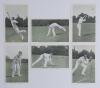 &lsquo;Famous Fielders. In the Open&rsquo; series no. 6452, first published by Raphael Tuck & Son in 1907. Set of six colour postcards of fielders being Tunnicliffe, Clem Hill, W.W. Armstrong, M. Noble, Jessop and Lilley. Each card with title to lower border. One pos