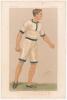 Charles Burgess Fry, Sussex & England 1892-1921. Signed Vanity Fair colour chromolithograph of Fry. &lsquo;Oxford Athletics&rsquo;. April 19th 1894 by SPY. Nicely signed by Fry in black ink to lower right border. Odd foxing spot to border, slight nick to top page ed