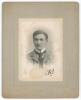 Charles Burgess Fry. Sussex, Hampshire, Oxford University, Europeans & England 1892-1922. A superb studio portrait photograph of Fry, head and shoulders, wearing shirt, tie and three piece suit. Nicely signed in his initials &lsquo;C.B.F.&rsquo; in black ink by Fry t