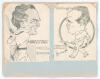 Joe Hardstaff Jr. (Nottinghamshire & England 1930-1955) and Stan Worthington (Derbyshire & England 1924-1947). Two nice original pencil caricatures by an artist named &lsquo;Sheffield&rsquo; in 1936, one of Hardstaff, the other Worthington, both in batting poses. Eac