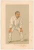 Albert Nielson Hornby, Lancashire & England 1867-1899. Signed Vanity Fair colour chromolithograph of Hornby. &lsquo;Monkey&rsquo;. August 15th 1891 by STUFF. Nicely signed by Hornby in black ink to lower right border. Some foxing to border otherwise in good condition