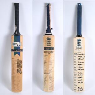 South Africa Women&rsquo;s tour to England 2000 and 2008. Two full size cricket bats signed by the England and South African touring parties of each year. Signatures include Edwards, Connor, Atkins, Brunt, Greenway, Guha, Marsh, Rainford-Brent, Shaw, Shrubsole,