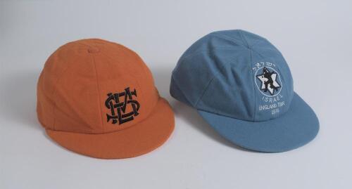&lsquo;Israel England Tour 1974&rsquo;. Official blue cloth tour cap with embroidered tour emblem to front. Sold with a further orange cap with emblem to front. Made by M&M Johnston of Perth, Western Australia, team unknown. Both in good/very good condition. Ownershi