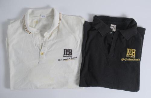Sir Richard John Hadlee. Canterbury, Nottinghamshire, Tasmania and New Zealand 1971-1987. Two short sleeve casual shirts, one white, one black, worn by Hadlee during his final Test series for New Zealand and presented to David Frith at the close of the 3r