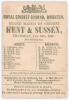 &lsquo;Kent and Sussex&rsquo; 1847. Early small original double sided scorecard showing the scores at the close of the first day&rsquo;s play in the match Sussex v Kent at the Royal New Ground, Brighton, 24th- 26th June 1847. In a high scoring match for its time, Kent batt - 2