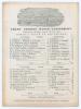 &lsquo;Grand Cricket Match- Canterbury. North [of the Thames] v. South of the Thames&rsquo; 1867. Early original single sided scorecard with complete printed scores for the match played at Canterbury, 5th- 7th August 1866. North of the Thames (169 & 141) beat South o