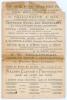 Australia inaugural tour to England 1878. &lsquo;Australia versus Leicestershire&rsquo;. Very rare and early official double sided scorecard for the tour match played at Aylestone Road, Leicester, 15th- 17th July 1878. The scorecard with incomplete printed and faintl - 2