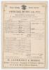 Gentlemen of Sussex v M.C.C. and Ground &lsquo;Official Score for 1881&rsquo;. Original double-sided scorecard with near complete printed and handwritten scores for the match played at Hove 12th & 13th August 1881. The two day match (not first-class) was drawn, M.C.C