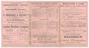 &lsquo;North v. South&rsquo; 1888. Early original double sided folding scorecard for the match played at the Central Recreation Ground, Hastings, 13th- 15th September 1888. The scorecard with complete printed scores in which South batted first and scored 258 (W.W. Re