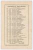 Surrey v Australians 1905. Original early double-sided scorecard for the tour match played at Kennington Oval, 11th- 13th May 1905, with complete printed scores for Surrey&rsquo;s first innings. Surrey scored 225 (Hobbs 94) & 286 (Hayward 129, Laver 5/61), the - 2