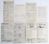 Australia tour to England 1930. Bradman&rsquo;s first tour to England. Seven official scorecards for two Test and five tour matches played on the 1930 tour, all with incomplete printed and/ or handwritten scores unless stated. Test match scorecards are 1st Test