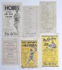 South Africa tour to England 1935. Six official scorecards for Test and tour matches, the majority with complete printed and handwritten scores unless stated. Matches are v Surrey, Kennington Oval, 11th- 14th May, South Africans won by 190 runs (Nourse 14 - 2