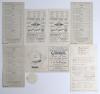 Australia tour to England 1938. Seven official scorecards for Test and tour matches, all with incomplete printed and/ or handwritten scores. Matches are v M.C.C., Lord&rsquo;s, 14th- 17th May, match drawn (Bradman 278). England v Australia, 1st Test, Trent Brid - 2