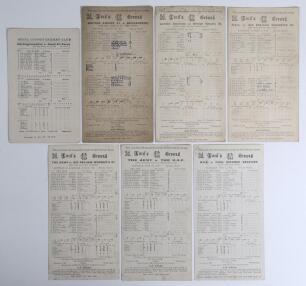 Wartime cricket 1940-1942. A good selection of thirteen official scorecards for matches played in World War II, the majority with printed and/ or handwritten scores unless stated. Includes twelve for matches played at Lord&rsquo;s, British Empire XI v Buccaneer