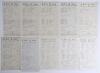Wartime cricket 1943. A good selection of twenty official scorecards for matches played in 1943, the majority with complete printed scores unless stated. Includes nineteen for matches played at Lord&rsquo;s, Civil Defence Services v British Empire XI, 22nd May,