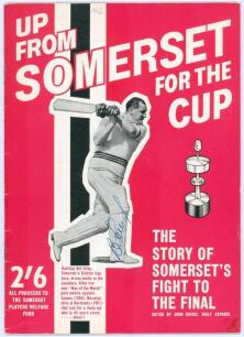 &lsquo;Up From Somerset for the Cup&rsquo;. Gillette Cup Final 1967. Souvenir brochure published and edited by John Davies for the Somerset Players Welfare Fund, Weston-super-Mare. Produced to celebrate Somerset reaching the Gillette Cup final for the first time. Pro