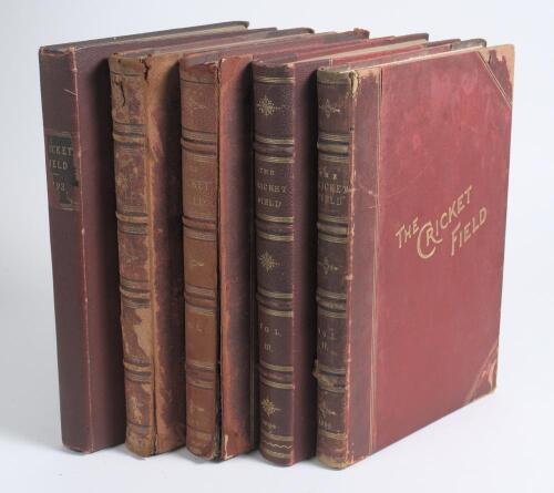 &lsquo;The Cricket Field: An Illustrated Record and Review&rsquo; 1892-1895. Edited by A.W. Browne. Complete run of the four volumes published of the magazine, each volume bound in publisher&rsquo;s quarter leather and maroon cloth, gilt titles to fronts and spines, gilt t