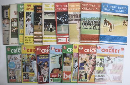 &lsquo;The West Indies Cricket Annual&rsquo;. Edited by Tony Cozier. Complete run of the annual from 1970 (first year of issue) to 1991 (last issue). Twenty two loose issues. Light wear to earlier issues, otherwise in very good condition. Sold with a near complete ru