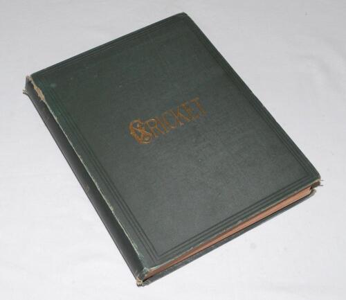 &lsquo;Cricket: A Weekly Record of the Game&rsquo;. Volume IX. Numbers 230-259 (27th January to 27th December 1890). Complete with title-page and contents page to front. Illustrated. Original publishers cloth with titles in gilt. Red speckled page edges. Complete wit