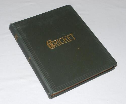 &lsquo;Cricket: A Weekly Record of the Game&rsquo;. Volumes XIV nos. 384-406 (18th April to 19th September 1895) & XV nos. 416-422 (30th April to 11th June 1896. Two part volumes bound as one, lacking issue nos. 397 (18th July), 417 (7th May) and 420 (28th May), lack