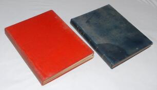 &lsquo;Cricket: A Weekly Record of the Game&rsquo;. Volumes XXVI nos. 740-769 (31st January to 19th December 1907) & XXVII nos. 770-799 (30th January to 24th December 1908). Illustrated. Both with title and contents pages to front. Vol. XXVI bound in red cloth, gilt 