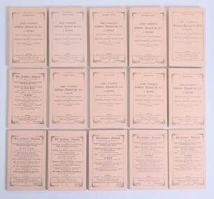 Wisden Cricketers&rsquo; Almanack 1864-1878. Fifteen facsimile editions, with pink wrappers, second facsimile edition printed by Lowe & Brydone Ltd, London 1974. Limited edition. Lacking original yellow box. Good/very good condition.