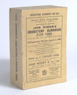 Wisden Cricketers&rsquo; Almanack 1931. 68th edition. Original paper wrappers. Minor faults to spine paper otherwise in good/very good condition