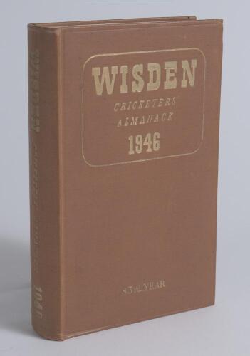 Wisden Cricketers&rsquo; Almanack 1946. 83rd edition. Original hardback. Very good condition