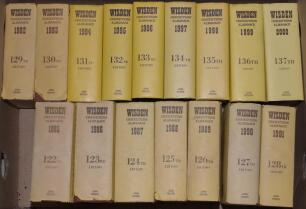 Wisden Cricketers&rsquo; Almanack 1985 to 2016. Original hardback editions with dustwrappers. All in good/very good condition. Qty 32. Sold with a box of Wisden Anthologies and Wisden related cricket books