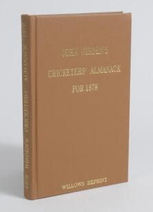 Wisden Cricketers&rsquo; Almanack 1879. Willows softback reprint (1991) in light brown hardback covers with gilt lettering. Limited edition 881/1000. Good/very good condition
