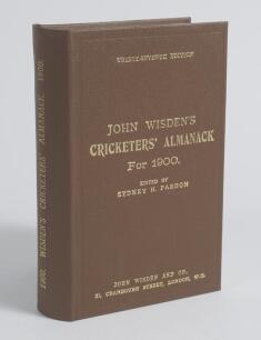 Wisden Cricketers&rsquo; Almanack 1900. Willows hardback reprint (1996) in dark brown boards with gilt lettering. Un-numbered limited edition. Very good condition