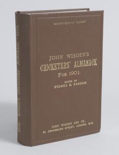 Wisden Cricketers&rsquo; Almanack 1901. Willows hardback reprint (1996) in dark brown boards with gilt lettering. Limited edition 461/500. Very good condition