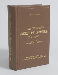 Wisden Cricketers&rsquo; Almanack 1906. Willows hardback reprint (1999) in dark brown boards with gilt lettering. Limited edition 467/500. Very good condition