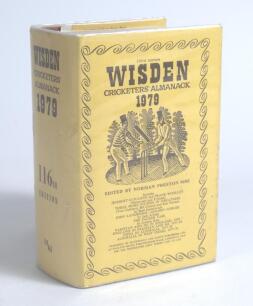 Wisden Cricketers&rsquo; Almanack 1979. Original hardback edition with original dustwrapper. Nicely signed in ink by all five &lsquo;Cricketers of the Year&rsquo; to their photograph plate, D.I. Gower (Leics), J.N. Shepherd (West Indies), C. Old (Yorkshire), C.T. Radley (M