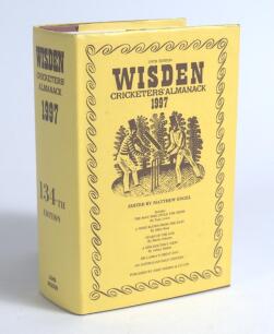 Wisden Cricketers&rsquo; Almanack 1997. Original hardback edition with dustwrapper. Nicely signed in ink by four of the five &lsquo;Cricketers of the Year&rsquo; to their photograph plate, Sanath Jayasuriya (Sri Lanka), Mushtaq Ahmed (Pakistan), Phil Simmons (West Indies),
