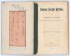&lsquo;Sussex Cricket Battles&rsquo;. Alfred D. Taylor. &lsquo;Reprinted from the &ldquo;Hove Gazette&rdquo;&rsquo;, Emery & Son, Hove 1903. The original pink paper wrappers have been laid down to stiffened card with crude tape spine. The inside front board has a window cut in to reveal a d - 2