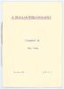 &lsquo;A Bazaar Bibliography&rsquo;. Compiled by Guy Curry. Privately published &lsquo;New Year 2001&rsquo;. Limited edition no. 8 of only 11 copies produced. 8pp card booklet listing known publications of historic brochures issued for cricket club fundraising bazaars, Curry des