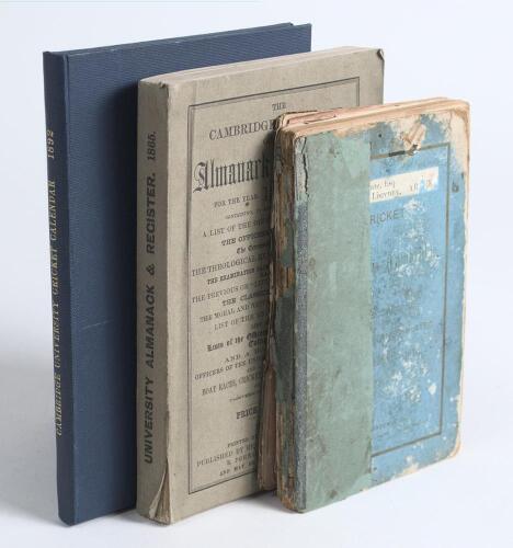 Cambridge University 1865-1892. Three titles. &lsquo;The Cambridge University General Almanack & Register for the Year 1865&rsquo;. Published by Henry Wallis and E. Johnson, Cambridge. Printed by J. Webb of Cambridge. Original paper wrappers containing the laws and &lsquo;