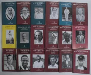 Association of Cricket Statisticians publications. Good run of forty nine &lsquo;Famous Cricketers Series&rsquo; booklets comprising numbers 40 to 91, lacking numbers 55, 77 and 89. Subjects include Harvey, Sobers, Bedser, Verity, Wisden, Giffen, Simpson, Kenyon, Gea
