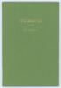 &lsquo;The Master. An Appreciation&rsquo;. John Arlott. Boscombe Printing Co. 1963. Privately printed 8pp offprint from Arlott&rsquo;s &lsquo;Book of Cricketers&rsquo;, bound in green cloth, gilt title to front. Limited edition of only twenty copies produced, of which this is number 1 - 2