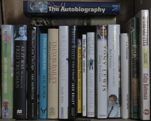Signed biographies and autobiographies. Box comprising twenty mainly hardback titles, each signed by the subject/ author. Titles include &lsquo;My Dear Victorious Stod [A.E. Stoddart]&rsquo;, David Frith 1970, limited edition no. 145/400 signed by Frith. Some soiling