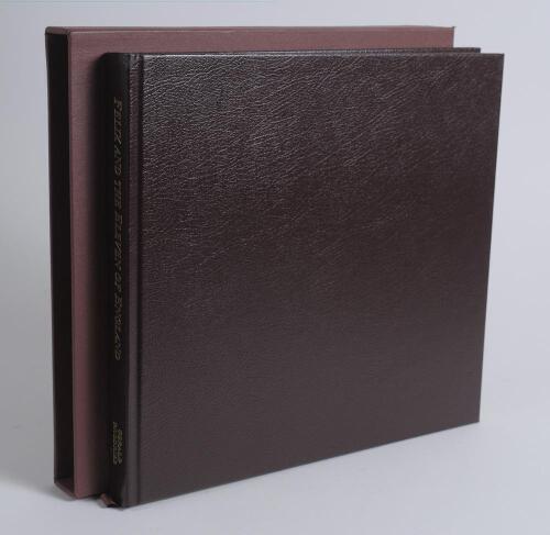 &lsquo;Felix and the Eleven of England&rsquo;, Gerald Brodribb. Boundary Books, Manchester 2002. Full leather with gilt title to spine and gilts to page edges, in slipcase. Limited Edition of 250 copies, this being an un-numbered copy in slip case, each signed by a d