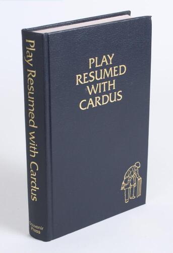 &lsquo;Play Resumed with Cardus&rsquo;. Neville Cardus. London 1979. Original imitation leather. Limited edition of 100 numbered copies, this being number 41. Very good condition.