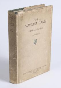 &lsquo;The Summer Game. A Cricketer&rsquo;s Journal&rsquo;. Neville Cardus. London 1929. Limited edition large paper edition of 120 numbered copies, signed by the author, this being no. 89. Printed on handmade paper, edges untrimmed. Original dustwrapper with some soiling 