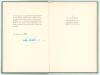 &lsquo;Alletson&rsquo;s Innings&rsquo;. John Arlott. First edition London 1957. Original green cloth, gilt title to front and spine. Limited edition number 173 of 200 produced, signed by Arlott. Minor light fading to boards otherwise in good/ very good condition. - 2