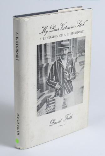 &lsquo;My Dear Victorious Stod. A Biography of A.E. Stoddart&rsquo;. David Frith. New Malden, privately printed 1970. Signed limited edition number 125/400. Original dustwrapper with some soiling and nicks. Good condition.