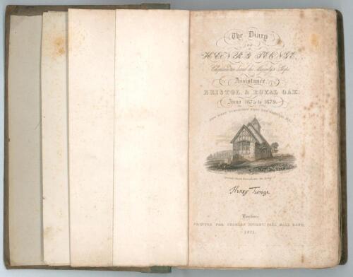 &lsquo;The Diary of Henry Teonge, Chaplain on board his Majesty&rsquo;s Ships Assistance, Bristol, and Royal Oak: Anno 1675-1679. Now published from the original MS&rsquo;. Henry Teonge. Printed for Charles Knight, first edition London 1825. Bound in grey boards with green